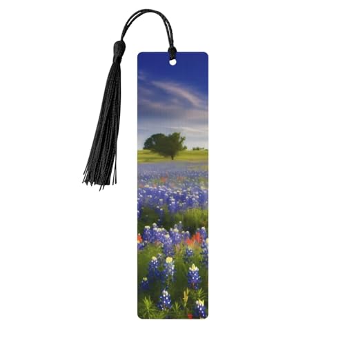Texas Bluebonnets Landschafts-Lesezeichen, Holz-Lesezeichen für Buchliebhaber, handgefertigtes Holz-Lesezeichen mit Quaste, Lesezeichen, Ornament, Geschenkanhänger, Etiketten für Basteldekorationen Texas Bluebonnets Landschafts-Lesezeichen, Holz-Lesezeichen für Buchliebhaber, handgefertigtes Holz-Lesezeichen mit Quaste, Lesezeichen, Ornament, Geschenkanhänger, Etiketten für Basteldekorationen von HCBPWVQA