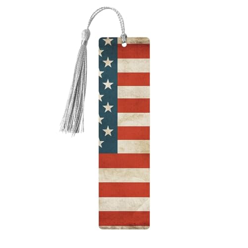 Vintage Lesezeichen mit amerikanischer USA-Flagge, Holz-Lesezeichen für Buchliebhaber, handgefertigtes Holz-Lesezeichen mit Quaste, Lesezeichen, Ornament, Geschenkanhänger, Etiketten für Vintage Lesezeichen mit amerikanischer USA-Flagge, Holz-Lesezeichen für Buchliebhaber, handgefertigtes Holz-Lesezeichen mit Quaste, Lesezeichen, Ornament, Geschenkanhänger, Etiketten für von HCBPWVQA