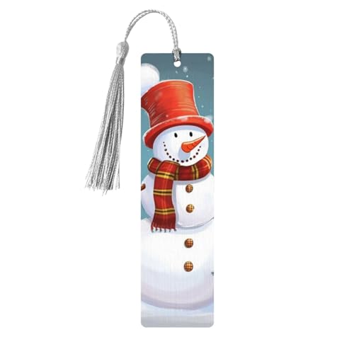 Weihnachts-Lesezeichen mit Schneemann, Holz-Lesezeichen für Buchliebhaber, handgefertigtes Holz-Lesezeichen mit Quaste, Lesezeichen, Ornament, Geschenkanhänger, Etiketten für Basteldekorationen Weihnachts-Lesezeichen mit Schneemann, Holz-Lesezeichen für Buchliebhaber, handgefertigtes Holz-Lesezeichen mit Quaste, Lesezeichen, Ornament, Geschenkanhänger, Etiketten für Basteldekorationen von HCBPWVQA