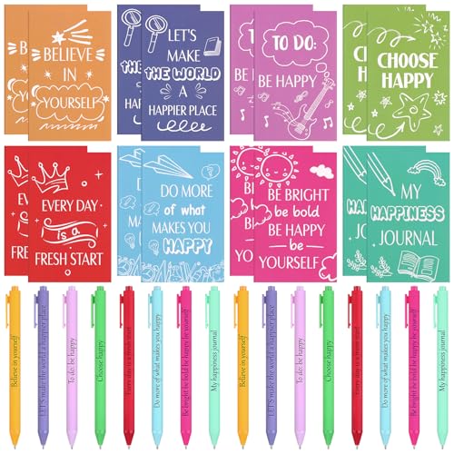 HCEWSBFD 16 Sets bunte Glücks-Notizbücher, große Geschenke, lustige, motivierende Tagebücher, inspirierende Notizblöcke, Geschenk zum Jahresende von Lehrerpreisen, Reisen, mit einziehbaren von HCEWSBFD