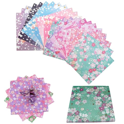 120 Blatt Origamipapier 15 x 15 cm Japanisches Kirschblüten Muster,Doppelseitiges Farbiges Origami Papier kirschblüte Washi-Papier für DIY Kunst und Bastelprojekte von HCHES