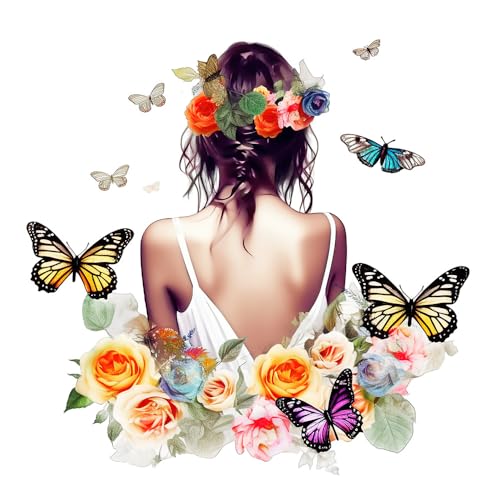 Bunte Blumen Mädchen Wandtattoo Abnehmbare Schmetterling und Blumen Wandaufkleber für Mädchen Babyzimmer Kinderzimmer Schlafzimmer Hause Wanddekoration 40 * 40CM Bunte Blumen Mädchen Wandtattoo Abnehmbare Schmetterling und Blumen Wandaufkleber für Mädchen Babyzimmer Kinderzimmer Schlafzimmer Hause Wanddekoration 40 * 40CM von HCHES