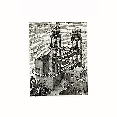 HCHKMMI M.C. Escher Poster Optische Täuschung Zeichnung Leinwand Wandkunst M.C. Escher Malerei Und Drucke Abstrakte Bilder Für Wohnkultur 50x70cm Rahmenlos von HCHKMMI