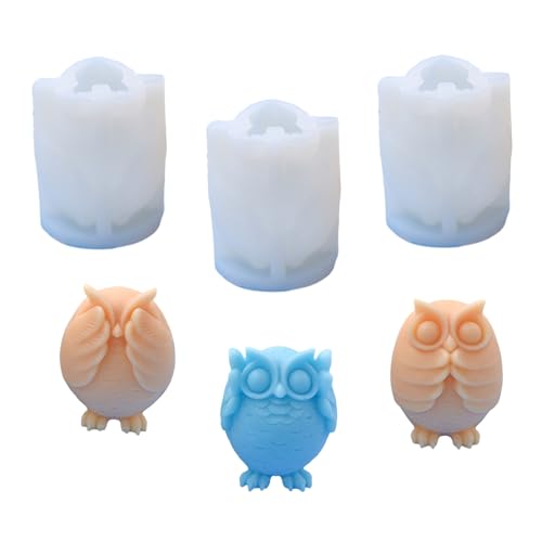 Silikonform für Kerzen, Motiv: Don't Listen Don't Look Don't Talk Eule, Silikonform für Kerzen, Kerzenformen zum Gießen für hausgemachte Duftkerzen (3-teiliges Set) von HCHZSH123