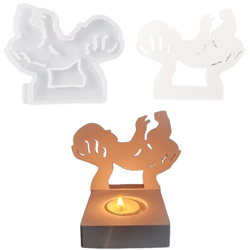 Silikonformen Gießformen, Silikonform Kerzenhalter, DIY Kombination Gießform Kerzenhalter, Gipsformen zum Gießen (Einsatz - Baby) von HCHZSH123