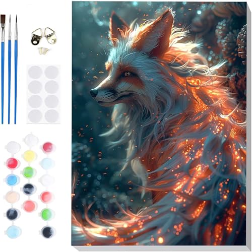 Malen Nach Zahlen Fuchs Paint by Numbers, Malen Nach Zahlen Erwachsene Tier Painting by Numbers DIY Set Erwachsene mit 3 Pinseln und Acrylfarbe für Deko Wohnzimmer, Geschenke 60 x 80cm -hcj2504HW Malen Nach Zahlen Fuchs Paint by Numbers, Malen Nach Zahlen Erwachsene Tier Painting by Numbers DIY Set Erwachsene mit 3 Pinseln und Acrylfarbe für Deko Wohnzimmer, Geschenke 60 x 80cm -hcj2504HW von HCJUTFOU