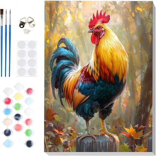 Malen Nach Zahlen Hahn Paint by Numbers, Malen Nach Zahlen Erwachsene Tier Painting by Numbers DIY Set Erwachsene mit 3 Pinseln und Acrylfarbe für Deko Wohnzimmer, Geschenke 60 x 80cm -hcj2504I3 Malen Nach Zahlen Hahn Paint by Numbers, Malen Nach Zahlen Erwachsene Tier Painting by Numbers DIY Set Erwachsene mit 3 Pinseln und Acrylfarbe für Deko Wohnzimmer, Geschenke 60 x 80cm -hcj2504I3 von HCJUTFOU