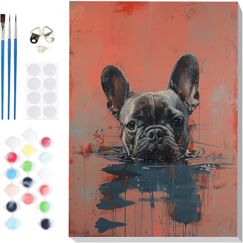 Malen Nach Zahlen Hund Paint by Numbers, Malen Nach Zahlen Erwachsene Tier Painting by Numbers DIY Set Erwachsene mit 3 Pinseln und Acrylfarbe für Deko Wohnzimmer, Geschenke 20 x 30 cm -hcj25040R Malen Nach Zahlen Hund Paint by Numbers, Malen Nach Zahlen Erwachsene Tier Painting by Numbers DIY Set Erwachsene mit 3 Pinseln und Acrylfarbe für Deko Wohnzimmer, Geschenke 20 x 30 cm -hcj25040R von HCJUTFOU