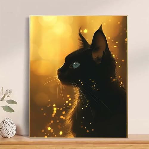 Malen Nach Zahlen Katze Paint by Numbers, Malen Nach Zahlen Erwachsene Tier Painting by Numbers DIY Set Erwachsene mit 3 Pinseln und Acrylfarbe für Deko Wohnzimmer, Geschenke 100x135cm -hcj250457 von HCJUTFOU
