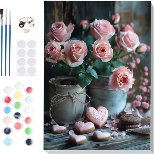 Malen Nach Zahlen Rose Paint by Numbers, Malen Nach Zahlen Erwachsene Blume Painting by Numbers DIY Set Erwachsene mit 3 Pinseln und Acrylfarbe für Deko Wohnzimmer, Geschenke 60x80cm -hcj250428 Malen Nach Zahlen Rose Paint by Numbers, Malen Nach Zahlen Erwachsene Blume Painting by Numbers DIY Set Erwachsene mit 3 Pinseln und Acrylfarbe für Deko Wohnzimmer, Geschenke 60x80cm -hcj250428 von HCJUTFOU