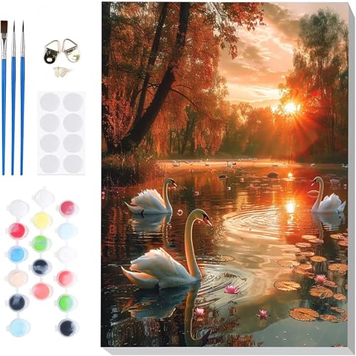 Malen Nach Zahlen Schwan Paint by Numbers, Malen Nach Zahlen Erwachsene Sonnenuntergang Painting by Numbers DIY Set Erwachsene mit 3 Pinseln und Acrylfarbe für Deko Wohnzimmer 100 x 135cm -hcj2504HT Malen Nach Zahlen Schwan Paint by Numbers, Malen Nach Zahlen Erwachsene Sonnenuntergang Painting by Numbers DIY Set Erwachsene mit 3 Pinseln und Acrylfarbe für Deko Wohnzimmer 100 x 135cm -hcj2504HT von HCJUTFOU