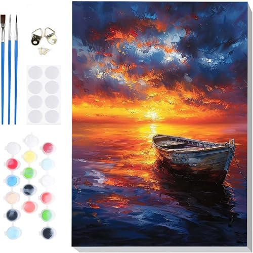 Malen Nach Zahlen Sonnenuntergang Paint by Numbers, Malen Nach Zahlen Erwachsene Landschaft Painting by Numbers DIY Set Erwachsene mit 3 Pinseln und Acrylfarbe für Deko Wohnzimmer 30x40cm -hcj250405 Malen Nach Zahlen Sonnenuntergang Paint by Numbers, Malen Nach Zahlen Erwachsene Landschaft Painting by Numbers DIY Set Erwachsene mit 3 Pinseln und Acrylfarbe für Deko Wohnzimmer 30x40cm -hcj250405 von HCJUTFOU