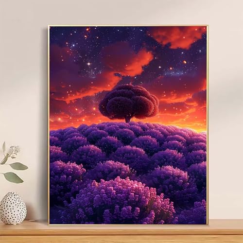 Malen Nach Zahlen Sternenhimmel Paint by Numbers, Malen Nach Zahlen Erwachsene Landschaft Painting by Numbers DIY Set Erwachsene mit 3 Pinseln und Acrylfarbe für Deko Wohnzimmer 40 X 50 CM -hcj25046W von HCJUTFOU