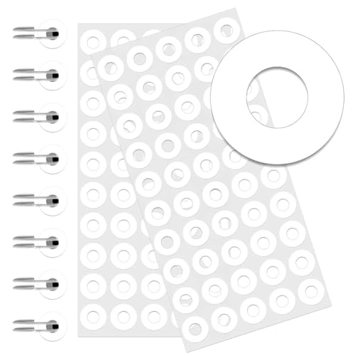 HCLZOE 2500 StüCk Selbstklebende WeißE LochverstäRkungsaufkleber, LochverstäRkungsetiketten mit 1/4 Durchmesser für das SchulbüRo von HCLZOE