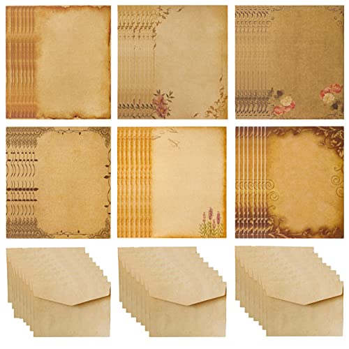 HCRXVV 48 Briefpapier mit 24 Umschlag,Vintage Papier mit Briefumschläge, Din A5 Pergamentpapier Altes Papier umschläge Set,Beidseitig Bedruckt,Geeignet für Urkundenpapier Liebesbrief Papier HCRXVV 48 Briefpapier mit 24 Umschlag,Vintage Papier mit Briefumschläge, Din A5 Pergamentpapier Altes Papier umschläge Set,Beidseitig Bedruckt,Geeignet für Urkundenpapier Liebesbrief Papier von HCRXVV