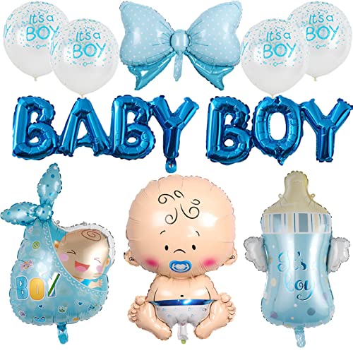 HCRXVV Babyparty Deko, its a girl/boy Ballons Gender Reveal Party Dekoration mit wiege baby Helium Folienballon (boy) von HCRXVV