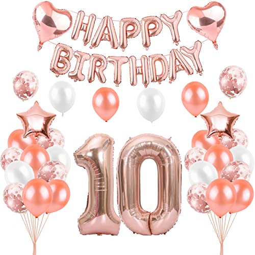 HCRXVV Rosegold 10 Geburtstag Mädchen Party Deko Set 10.Luftballons Geburtstag Teenager Mädchen Happy Birthday Girlande Geburtstagsdeko für 10 Jahre Geburtstagsluftballons HCRXVV Rosegold 10 Geburtstag Mädchen Party Deko Set 10.Luftballons Geburtstag Teenager Mädchen Happy Birthday Girlande Geburtstagsdeko für 10 Jahre Geburtstagsluftballons von HCRXVV
