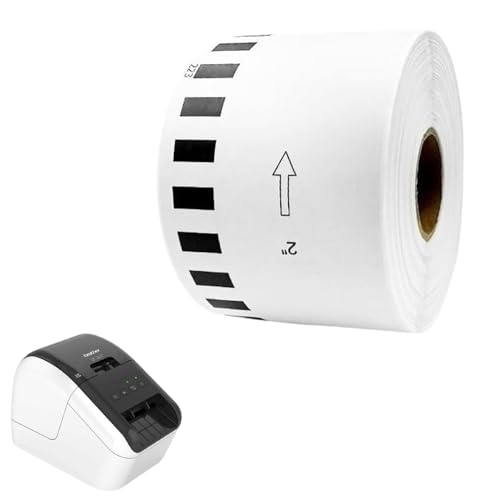 Kompatible DK-22205 Endlos-Etiketten 62mm x 30,48m für Brother QL Etikettendrucker – Selbstklebende Rollen für Büro, Versand und Archivierung (1 Rolle ohne Halter) von HCT STYLE