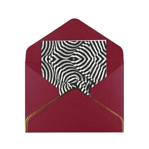 HCVXBSA Schwarz-weiß gestreifte Klappkarten mit Umschlägen, für alle Anlässe, Grußkarten, Premium-Schimmer-Notiz für Geburtstag, Weihnachten, Hochzeit, 10,2 x 15,2 cm, Dunkelrot HCVXBSA Schwarz-weiß gestreifte Klappkarten mit Umschlägen, für alle Anlässe, Grußkarten, Premium-Schimmer-Notiz für Geburtstag, Weihnachten, Hochzeit, 10,2 x 15,2 cm, Dunkelrot von HCVXBSA