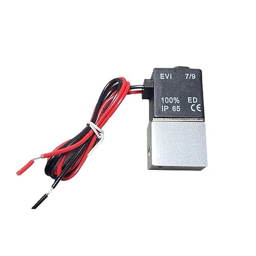 HCVYQMMJ Kompressorventil, 1/4 Zoll, normalerweise geschlossen, pneumatisch, Aluminium, 12 V, 24 V, 110 V, 220 V, Spannung for Luft, Wasser, Öl, 8 mm Rohr(DC 12V Wiring) von HCVYQMMJ