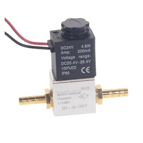 HCVYQMMJ Kompressorventil, 1/4 Zoll, normalerweise geschlossen, pneumatisches Aluminium-Magnetventil, 12 V, 24 V Spannung, geeignet for Luft, Wasser, Öl(2V025-Wire-BT-8mm,12V DC) von HCVYQMMJ