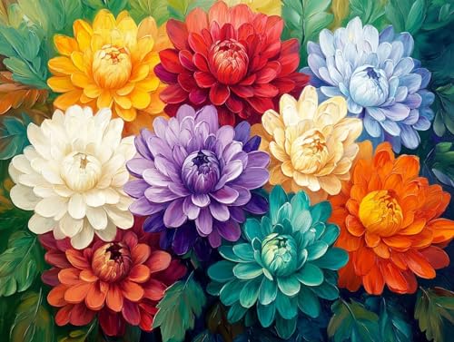 Blume Diamond Painting Erwachsene, 5D Diamond Painting Anlage Bilder, DIY Runder Vollbohrer Diamanten Malerei Kits Erwachsene Mosaikherstellung Bastelset für Wanddeko, Geschenke, 90 x 120cm, Model 82 von HCWBDWOU
