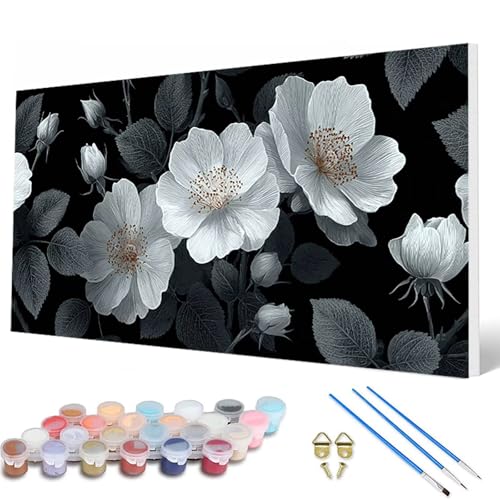 Blumen Malen Nach Zahlen Erwachsene, Malen Nach Zahlen Anlage Paint by Numbers Adult Muster Basteln Erwachsene Anfänger für Zimmer Deko Wohnzimmer, Wanddeko, Geschenke für Frauen 90X180 CM -hcw250710 von HCWBDWOU