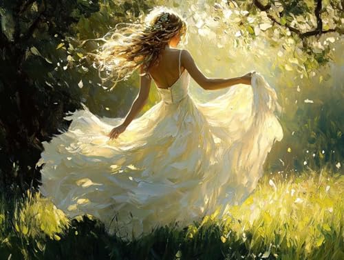 Diamond Painting Landschaft, Frau Diamant Painting Erwachsene, 5D Runder Vollbohrer Diamond Art Malerei Anfänger Bastelset Erwachsene, für Aesthetic Room Decor, Geschenke für Frauen 35x50 cm, Model 93 von HCWBDWOU