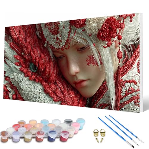 Drachen Malen Nach Zahlen Erwachsene, Malen Nach Zahlen Frau Paint by Numbers Adult Muster Basteln Erwachsene Anfänger für Zimmer Deko Wohnzimmer, Wanddeko, Geschenke für Frauen 90 x 180 cm -hcw2507LO Drachen Malen Nach Zahlen Erwachsene, Malen Nach Zahlen Frau Paint by Numbers Adult Muster Basteln Erwachsene Anfänger für Zimmer Deko Wohnzimmer, Wanddeko, Geschenke für Frauen 90 x 180 cm -hcw2507LO von HCWBDWOU