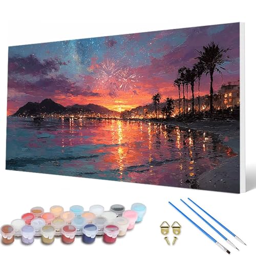 Feuerwerk Malen Nach Zahlen Erwachsene, Malen Nach Zahlen Landschaft Paint by Numbers Adult Muster Basteln Erwachsene Anfänger für Deko Wohnzimmer, Wanddeko, Geschenke für Frauen 30X60CM -hcw2507CZ Feuerwerk Malen Nach Zahlen Erwachsene, Malen Nach Zahlen Landschaft Paint by Numbers Adult Muster Basteln Erwachsene Anfänger für Deko Wohnzimmer, Wanddeko, Geschenke für Frauen 30X60CM -hcw2507CZ von HCWBDWOU