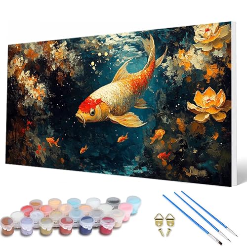 Fisch Malen Nach Zahlen Erwachsene, Malen Nach Zahlen Lotus Paint by Numbers Adult Muster Basteln Erwachsene Anfänger für Zimmer Deko Wohnzimmer, Wanddeko, Geschenke für Frauen 50X100 CM -hcw2507G3 Fisch Malen Nach Zahlen Erwachsene, Malen Nach Zahlen Lotus Paint by Numbers Adult Muster Basteln Erwachsene Anfänger für Zimmer Deko Wohnzimmer, Wanddeko, Geschenke für Frauen 50X100 CM -hcw2507G3 von HCWBDWOU