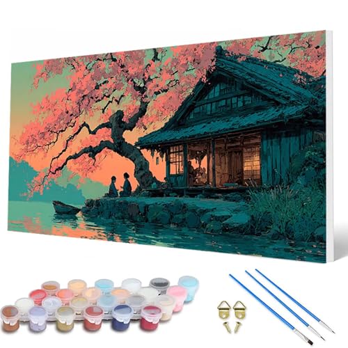 Kabine Malen Nach Zahlen Erwachsene, Malen Nach Zahlen Baum Paint by Numbers Adult Muster Basteln Erwachsene Anfänger für Zimmer Deko Wohnzimmer, Wanddeko, Geschenke für Frauen 100X300CM -hcw2507B7 von HCWBDWOU