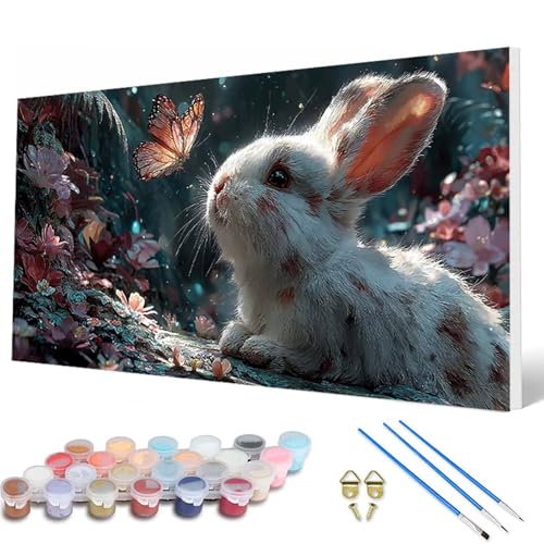 Kaninchen Malen Nach Zahlen Erwachsene, Malen Nach Zahlen Schmetterling Paint by Numbers Adult Muster Basteln Erwachsene Anfänger für Deko Wohnzimmer, Geschenke für Frauen 50X100CM -hcw25072OIVCL Kaninchen Malen Nach Zahlen Erwachsene, Malen Nach Zahlen Schmetterling Paint by Numbers Adult Muster Basteln Erwachsene Anfänger für Deko Wohnzimmer, Geschenke für Frauen 50X100CM -hcw25072OIVCL von HCWBDWOU