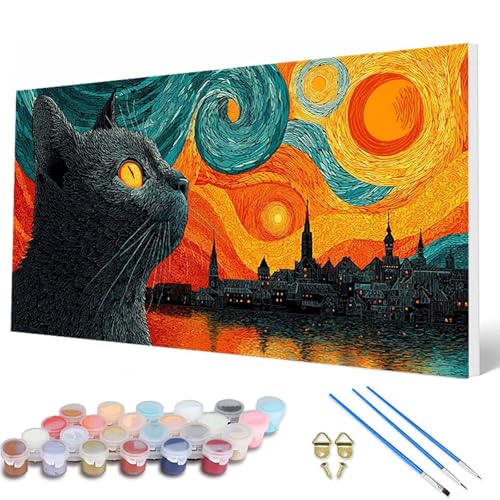 Katze Malen Nach Zahlen Erwachsene, Malen Nach Zahlen Sternenhimmel Paint by Numbers Adult Muster Basteln Erwachsene Anfänger für Deko Wohnzimmer, Wanddeko, Geschenke für Frauen 100X300CM -hcw2507EX Katze Malen Nach Zahlen Erwachsene, Malen Nach Zahlen Sternenhimmel Paint by Numbers Adult Muster Basteln Erwachsene Anfänger für Deko Wohnzimmer, Wanddeko, Geschenke für Frauen 100X300CM -hcw2507EX von HCWBDWOU