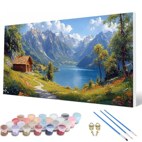 Landschaft Malen Nach Zahlen Erwachsene, Malen Nach Zahlen Kabine Paint by Numbers Adult Muster Basteln Erwachsene Anfänger für Deko Wohnzimmer, Wanddeko, Geschenke für Frauen 100X300 CM -hcw25078G von HCWBDWOU