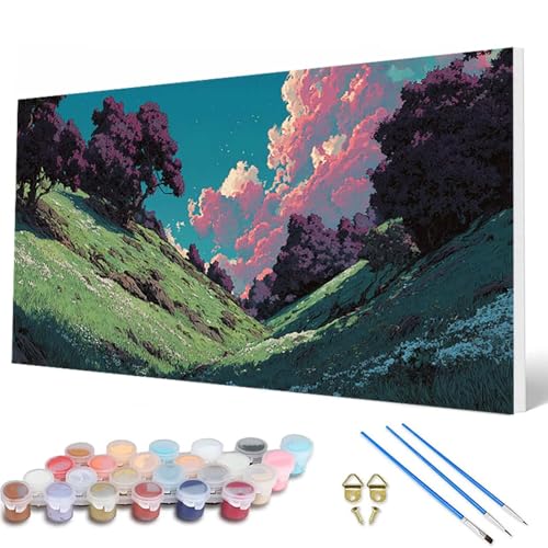 Landschaft Malen Nach Zahlen Erwachsene, Malen Nach Zahlen Wolke Paint by Numbers Adult Muster Basteln Erwachsene Anfänger für Deko Wohnzimmer, Wanddeko, Geschenke für Frauen 90X180CM -hcw2507U8 von HCWBDWOU