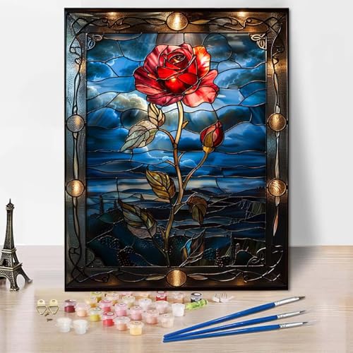 Malen Nach Zahlen Blume Malen Nach Zahlen Erwachsene Rose Painting by Numbers Adult Basteln Erwachsene, Mit 3 Pinseln und Acrylfarbe für Deko Wohnzimmer, Geschenke für Frauen 70 X 95 CM -CW25047L Malen Nach Zahlen Blume Malen Nach Zahlen Erwachsene Rose Painting by Numbers Adult Basteln Erwachsene, Mit 3 Pinseln und Acrylfarbe für Deko Wohnzimmer, Geschenke für Frauen 70 X 95 CM -CW25047L von HCWBDWOU