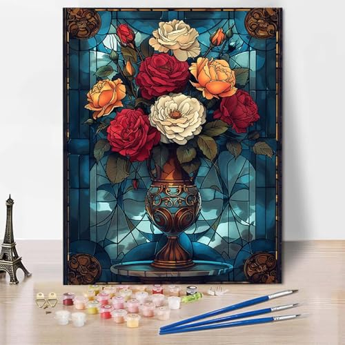 Malen Nach Zahlen Blume Malen Nach Zahlen Erwachsene Vase Painting by Numbers Adult Basteln Erwachsene, Mit 3 Pinseln und Acrylfarbe für Deko Wohnzimmer, Geschenke für Frauen 70 X 95 CM -CW2504FB Malen Nach Zahlen Blume Malen Nach Zahlen Erwachsene Vase Painting by Numbers Adult Basteln Erwachsene, Mit 3 Pinseln und Acrylfarbe für Deko Wohnzimmer, Geschenke für Frauen 70 X 95 CM -CW2504FB von HCWBDWOU