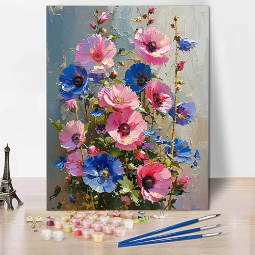 Malen Nach Zahlen Blumen Malen Nach Zahlen Erwachsene Landschaft Painting by Numbers Adult Basteln Erwachsene, Mit 3 Pinseln und Acrylfarbe für Deko Wohnzimmer, Geschenke 40 x 60 cm -CW2504UNM77 von HCWBDWOU
