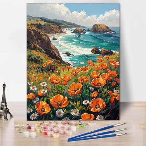 Malen Nach Zahlen Blumenmeer Malen Nach Zahlen Erwachsene Landschaft Painting by Numbers Adult Basteln Erwachsene, Mit 3 Pinseln und Acrylfarbe für Deko Wohnzimmer, Geschenke 70 X 95 CM -CW2504ZX Malen Nach Zahlen Blumenmeer Malen Nach Zahlen Erwachsene Landschaft Painting by Numbers Adult Basteln Erwachsene, Mit 3 Pinseln und Acrylfarbe für Deko Wohnzimmer, Geschenke 70 X 95 CM -CW2504ZX von HCWBDWOU
