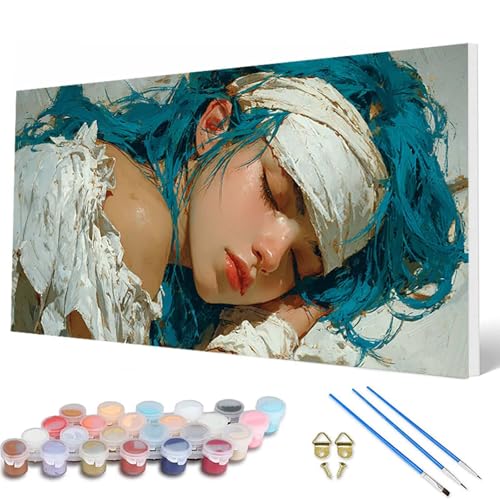 Malen Nach Zahlen Erwachsene, Anime Malen Nach Zahlen Frau Paint by Numbers DIY Bastelset Erwachsene Mit 3 Pinseln und Acrylfarben für Deko Wohnzimmer, Geschenke für Frauen 100 x 200 cm -hcw2507VY von HCWBDWOU