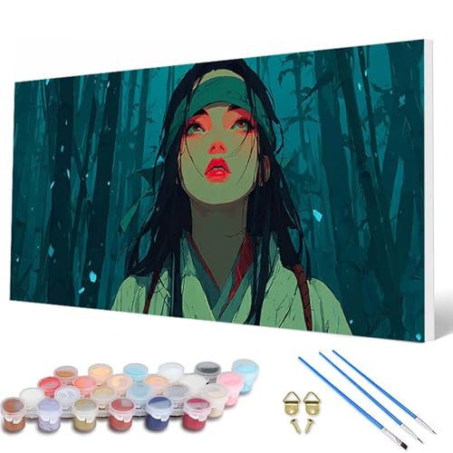 Malen Nach Zahlen Erwachsene, Anime Malen Nach Zahlen Frau Paint by Numbers DIY Bastelset Erwachsene Mit 3 Pinseln und Acrylfarben für Deko Wohnzimmer, Geschenke für Frauen 80X160 CM -hcw2507C9 von HCWBDWOU