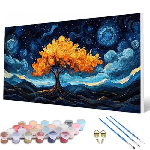 Malen Nach Zahlen Erwachsene, Baum Malen Nach Zahlen Landschaft Paint by Numbers DIY Bastelset Erwachsene Mit 3 Pinseln und Acrylfarben für Deko Wohnzimmer, Geschenke für Frauen 60X120 CM -hcw25071Q Malen Nach Zahlen Erwachsene, Baum Malen Nach Zahlen Landschaft Paint by Numbers DIY Bastelset Erwachsene Mit 3 Pinseln und Acrylfarben für Deko Wohnzimmer, Geschenke für Frauen 60X120 CM -hcw25071Q von HCWBDWOU