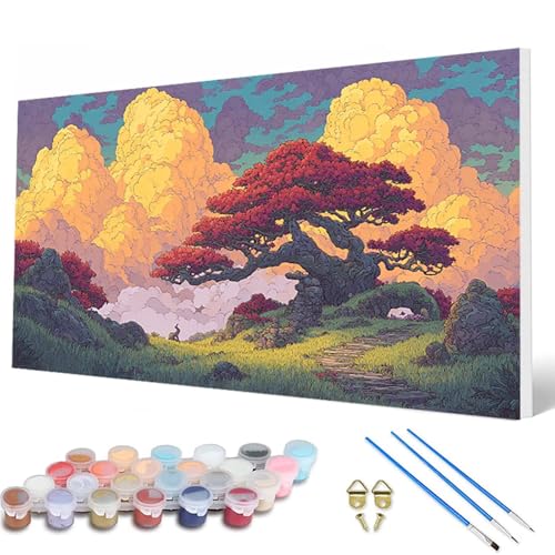 Malen Nach Zahlen Erwachsene, Baum Malen Nach Zahlen Landschaft Paint by Numbers DIY Bastelset Erwachsene Mit 3 Pinseln und Acrylfarben für Deko Wohnzimmer, Geschenke für Frauen 80X160CM -hcw2507LI Malen Nach Zahlen Erwachsene, Baum Malen Nach Zahlen Landschaft Paint by Numbers DIY Bastelset Erwachsene Mit 3 Pinseln und Acrylfarben für Deko Wohnzimmer, Geschenke für Frauen 80X160CM -hcw2507LI von HCWBDWOU