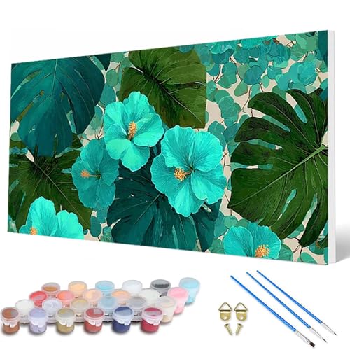 Malen Nach Zahlen Erwachsene, Blumen Malen Nach Zahlen Anlage Paint by Numbers DIY Bastelset Erwachsene Mit 3 Pinseln und Acrylfarben für Deko Wohnzimmer, Geschenke für Frauen 60X120CM -hcw2507GT von HCWBDWOU