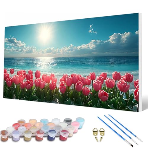 Malen Nach Zahlen Erwachsene, Blumen Malen Nach Zahlen Meer Paint by Numbers DIY Bastelset Erwachsene Mit 3 Pinseln und Acrylfarben für Deko Wohnzimmer, Geschenke für Frauen 80X160 CM -hcw2507Y2 Malen Nach Zahlen Erwachsene, Blumen Malen Nach Zahlen Meer Paint by Numbers DIY Bastelset Erwachsene Mit 3 Pinseln und Acrylfarben für Deko Wohnzimmer, Geschenke für Frauen 80X160 CM -hcw2507Y2 von HCWBDWOU