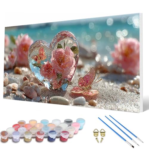 Malen Nach Zahlen Erwachsene, Blumenn Malen Nach Zahlen Herz Paint by Numbers DIY Bastelset Erwachsene Mit 3 Pinseln und Acrylfarben für Deko Wohnzimmer, Geschenke für Frauen 40X80CM -hcw25074G Malen Nach Zahlen Erwachsene, Blumenn Malen Nach Zahlen Herz Paint by Numbers DIY Bastelset Erwachsene Mit 3 Pinseln und Acrylfarben für Deko Wohnzimmer, Geschenke für Frauen 40X80CM -hcw25074G von HCWBDWOU