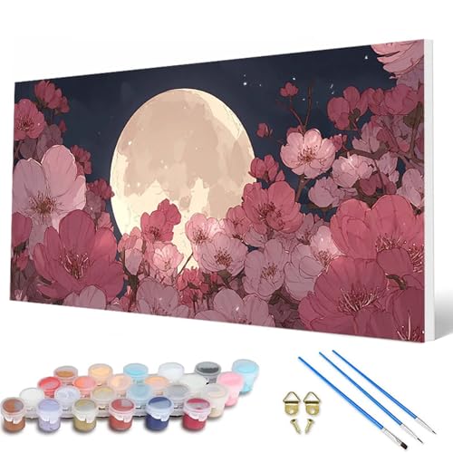 Malen Nach Zahlen Erwachsene, Blumenn Malen Nach Zahlen Mond Paint by Numbers DIY Bastelset Erwachsene Mit 3 Pinseln und Acrylfarben für Deko Wohnzimmer, Geschenke für Frauen 60 x 120 cm -hcw25073M Malen Nach Zahlen Erwachsene, Blumenn Malen Nach Zahlen Mond Paint by Numbers DIY Bastelset Erwachsene Mit 3 Pinseln und Acrylfarben für Deko Wohnzimmer, Geschenke für Frauen 60 x 120 cm -hcw25073M von HCWBDWOU