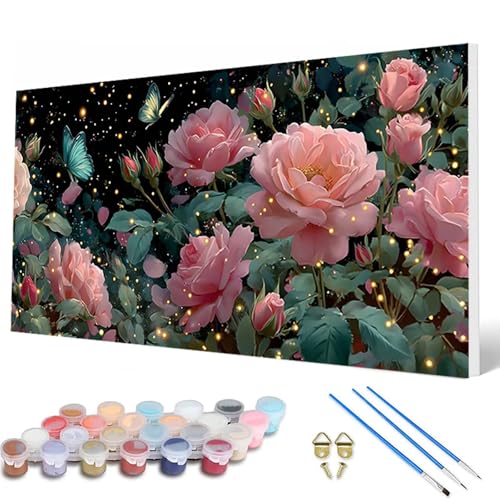 Malen Nach Zahlen Erwachsene, Blumenn Malen Nach Zahlen Rose Paint by Numbers DIY Bastelset Erwachsene Mit 3 Pinseln und Acrylfarben für Deko Wohnzimmer, Geschenke für Frauen 40X80CM -hcw2507Q6 Malen Nach Zahlen Erwachsene, Blumenn Malen Nach Zahlen Rose Paint by Numbers DIY Bastelset Erwachsene Mit 3 Pinseln und Acrylfarben für Deko Wohnzimmer, Geschenke für Frauen 40X80CM -hcw2507Q6 von HCWBDWOU