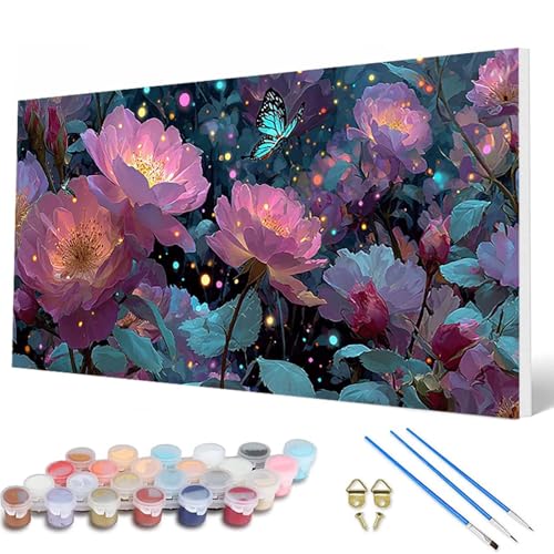 Malen Nach Zahlen Erwachsene, Blumenn Malen Nach Zahlen Schmetterling Paint by Numbers Bastelset Erwachsene Mit Pinseln und Acrylfarben für Deko Wohnzimmer, Geschenke für Frauen 40X80 CM -hcw2507J1 Malen Nach Zahlen Erwachsene, Blumenn Malen Nach Zahlen Schmetterling Paint by Numbers Bastelset Erwachsene Mit Pinseln und Acrylfarben für Deko Wohnzimmer, Geschenke für Frauen 40X80 CM -hcw2507J1 von HCWBDWOU